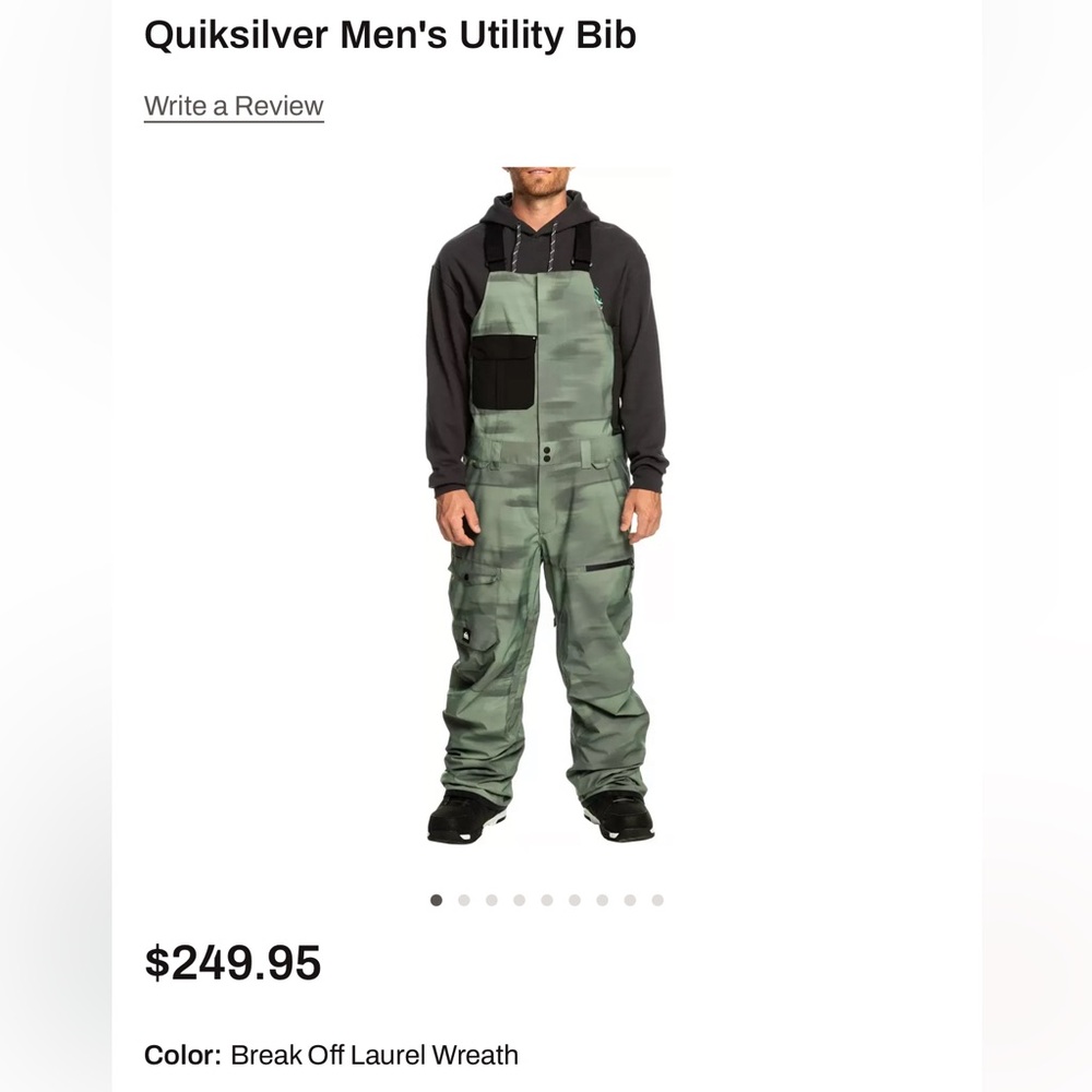 Quiksilver Men's Green Utility Bib